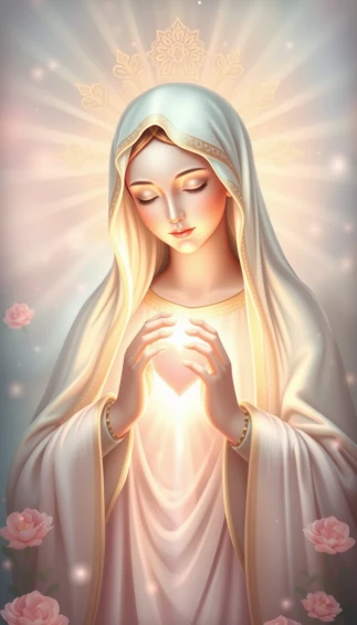 Mother Mary Heart Mobile Wallpaper
