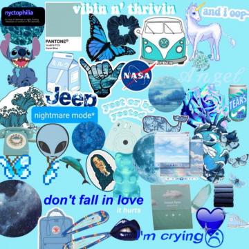 Blue Collage Wallpaper Top Background