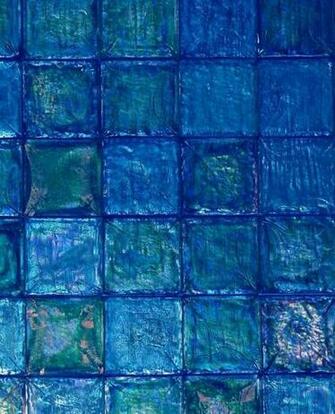 Two Tone Iridescent Tile Blue Glass Wallpaper