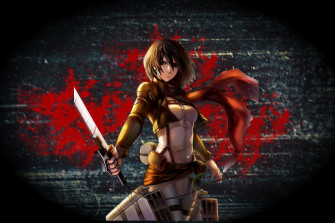 Mikasa Ackerman In Action Wallpaper