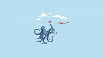 Minimalistic Squid Wallpaper Bates