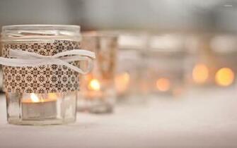 Mason Jar Candle Holders Wallpaper Photography