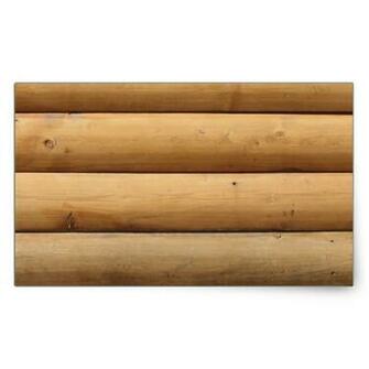 Faux Log Cabin Siding Background Rectangular Sticker