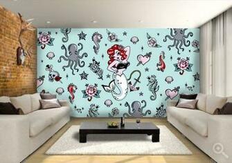 Vintage Mermaid Wallpaper Wall