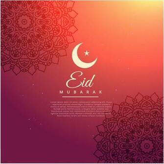 Best Eid Mubarak Vector Greeting Card Background With