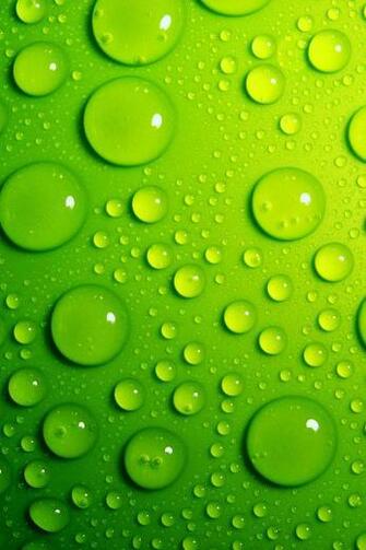 Green Water Drops Simply Beautiful iPhone Wallpaper