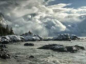 Snow Storm Over The Lake