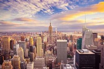 Midtown Manhattan Sunset Wallpaper Mural Wallsauce Us