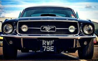Black Mustang Wallpaper Stock Photos