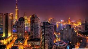 City Lights At Night Wallpaper Colorful