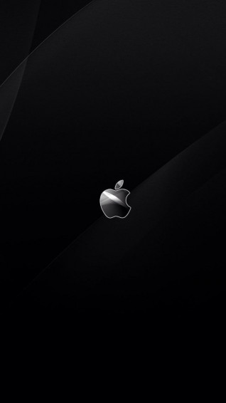 Black Shiny Apple Logo Wallpaper iPhone