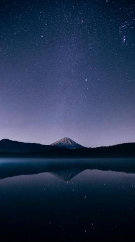 Vertical Stars Dark Sky Reflection 1080p Wallpaper