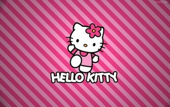 Wallpaper Background Pink Hello Kitty Black Background