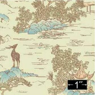 Brodnax Prints Inch Scale Dollhouse Miniature Wallpaper Pagoda