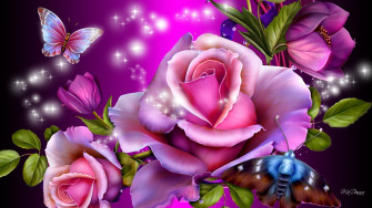Purple Roses Wallpaper