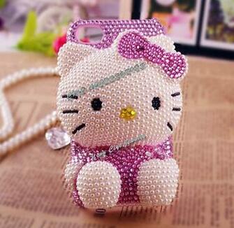 3d Hello Kitty Case For iPhone 4s Rhinestone Bling Cell Phone