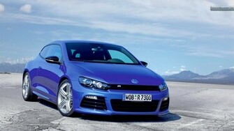 Volkswagen Scirocco R Front Side Pose Blue Car Wallpaper