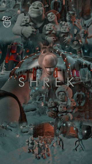 Festive Shrek Christmas Lockscreen Wallpaper