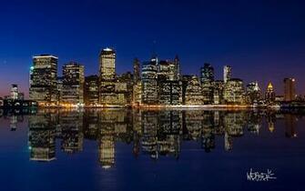 Manhattan Night Skyline Wallpaper HD