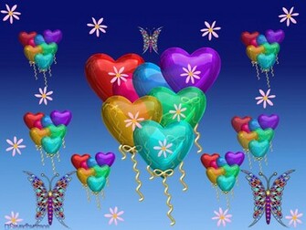 Balloons Butterflies Flowers Wallpaper