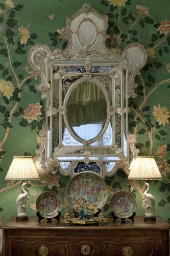 Antique Wallpaper And Mirror Mirrors