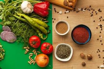 Image Onion Tomatoes Black Pepper Dill Garlic Food Seasoning