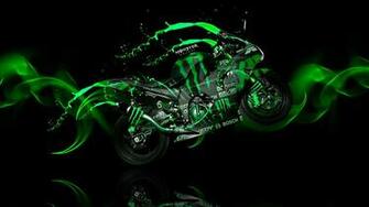 Monster Energy Moto Kawasaki Side Live Colors Bike