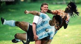 Paul Gascoigne Poses With Ruud Gullit And Maradona Funny