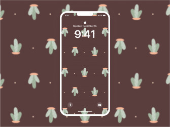 Dot And Cactus Wallpaper Dark Mode By Jocelyn Wright Powell On
