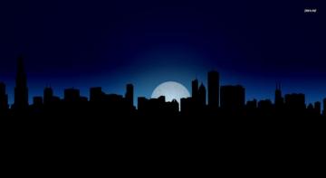 Chicago Skyline At Night Wallpaper Vector Dark