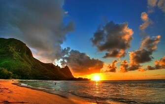 Sunset Cool Background HD Wallpaper Beach