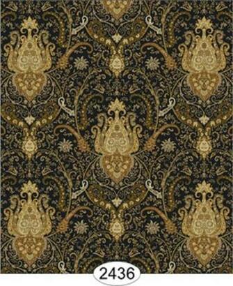 Dollhouse Wallpaper Cozy Cottage Paisley Black