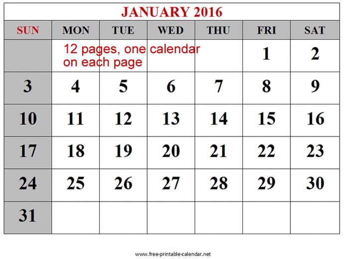 Desktop Calendar Printable