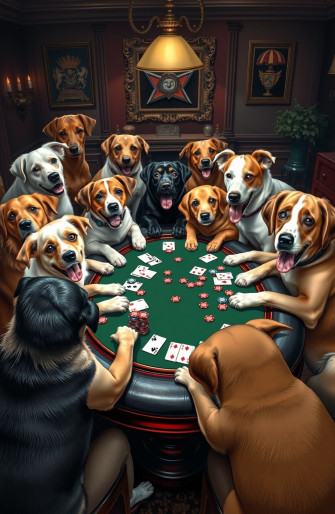 Dogs Playing Poker Wallpaper