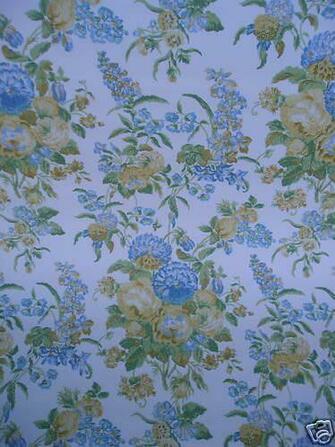 Wallpaper Waverly Discontinued Blue Yellow