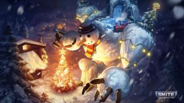 Smite Landscape Concept Art Christmas Snowman Geb