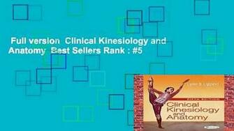 Full Version Clinical Kinesiology And Anatomy Best Sellers Rank