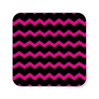 Hot Pink And Black Chevron