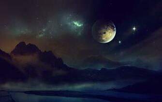 Wallpaper Space Planet Light Night Sky