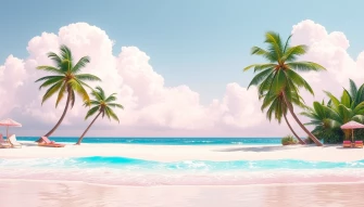 Pink Girly Beach Wallpaper