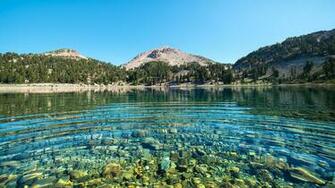 HD Wallpaper Water Mountain Sun Beauty Lassen Peak Lake