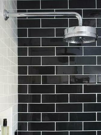 Subway Tile Black Ceramic White