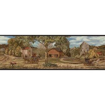 Blue Mountain Amish Scenic Wallpaper Border Paint Home Decor