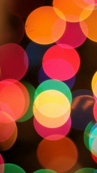 City Neon Lights Bokeh Wallpaper iPhone