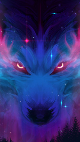 Night Wolf Forest Digital Art 4k Wallpaper