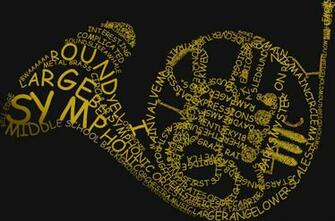French Horn Wallpaper Typeography By