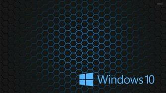 Windows Blue Text Logo On Hexagons Wallpaper Computer