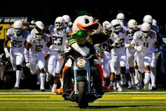 Duck Waves Towards The Oregon Student Section As He Leads Ducks