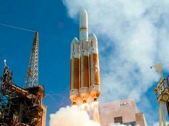 Huge Rocket Launches With Secret Satellite Space Wallpaper