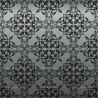 Seamless Vintage Damask Wallpaper Background Stock Vector Black